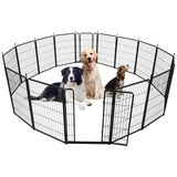 Garvee Parque para Perros 102 cm × 13 m Metal Resistente Puerta Ancha Bajo Umbral Portátil para Jardín y Camping - Black-1
