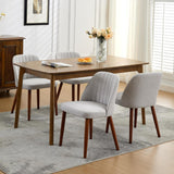 Garvee Juego de 4 Sillas de Comedor Tapizadas en Lino con Patas de Madera de Caucho y Respaldo Ergonómico para Cocina y Restaurante Gris - Gris