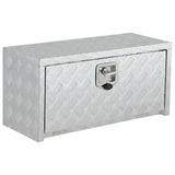 Garvee Caja de Herramientas para Camión de Aluminio 76x41x36 cm Organizador Impermeable Bajo Vehículo con Cerradura Manija en T y Bolsillo de Malla Plata - Plata