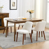 Garvee Juego de 4 Sillas de Comedor Tapizadas en Lino con Patas de Madera de Caucho y Respaldo Ergonómico para Cocina y Restaurante Beige - Beige