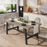 Garvee Mesa de Comedor Industrial para 4-6 Personas con Marco Metálico Resistente, Ajustable, Acabado Gris, 63x31.5x30 in - Gris