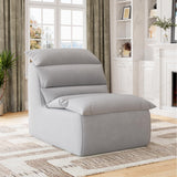 Garvee Sillón Puff con Espuma Alta Resiliencia, Base Antideslizante, Tela Terry, Diseño Ergonómico para Sala y Dormitorio, Color Neutro