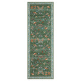 Garvee Alfombra Floral Moderna Antideslizante Para Interior, Lavable A Máquina, Pelo Corto, Sala De Estar, Dormitorio, Oficina, Retro - Verde