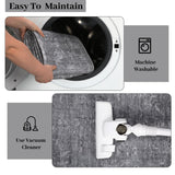 Garvee Teppich Vintage Gris 240x340cm Antideslizante Bajo Pelo Lavable a Máquina Para Salón y Dormitorio - Gris