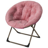 Garvee Silla Saucer De Piel Sintética Rosa, Plegable, Marco Metálico Resistente, Asiento Flor Acolchado, Para Dormitorio Y Sala - Rosa piel