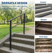 Garvee Barandilla para Escalera de 4 Peldaños Pack de 2 Unidades Sistema de Seguridad Robusto para Pasillos y Entradas Negro