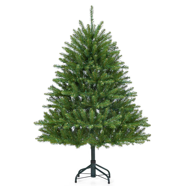 Garvee Árbol de Navidad Artificial con Iluminación LED y Ramas Plegables, Soporte Metálico, 135-270CM, Color Verde Clásico para Decoración Interior y Exterior