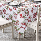 Garvee Mantel Navidad impermeable blanco cuadrado 132x132cm decoración fiesta - Verde