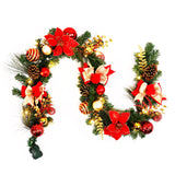 Garvee Guirnalda de Navidad 182.88cm Rojo y Dorado 20 Luces 8 Funciones PVC Decoración Festiva Exterior
