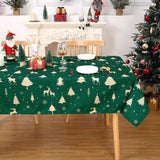 Garvee Mantel navide Garvee impermeable con ciervos, mantel decorativo para interiores y exteriores, 137x200cm - Verde