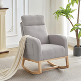 Garvee Fauteuil d'allaitement Teddy Gris avec Dossier Alto 66 cm et Mécanisme de Balancement pour Salon et Chambre d'enfant, Confortable et Stable - Gris