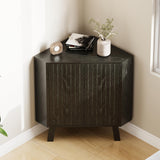 Garvee Gabinete Esquinero Industrial con Estante Ajustable para Sala y Cocina, 3 Niveles, Negro, 80 × 40 × 78 cm - Negro