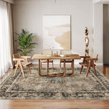 Garvee Alfombra Sala 120x170cm Camello Vintage Lavable Antideslizante TPR para Sala Dormitorio Cocina Entrada Comedor - Color Camello