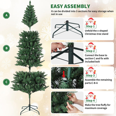 Árbol de Navidad fácil de montar con base metálica estable