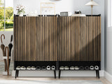 Garvee Gabinete Grande Para Zapatos Con 2 Puertas, 6 Estantes Ajustables, Sin Manijas, Para Entrada Y Pasillo, MDF, Blanco - Negro