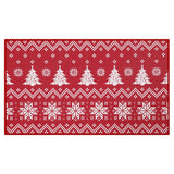 Garvee Alfombra de entrada navideña boho antideslizante de bajo perfil de algodón lavable, 40x60cm, interior y exterior, decoración hogar - Rojo