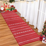 Garvee Alfombra Navideña para Hall 60x180 cm, Roja Suave, Antideslizante, Lavable a Máquina, Decoración Interior - Tono Rojo