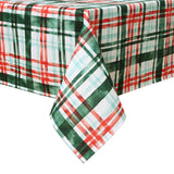 Garvee Mantel redondo Navidad impermeable decoración a cuadros protector mesa comedor resistente derrames fácil limpieza 152cm rojo verde