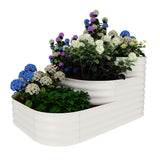 Garvee Huerto Elevado de Acero Galvanizado Blanco, Diseño Base Abierta, Ensamblaje Rápido, Expandible, 152x107cm, Ideal para Jardines Familiares - Blanco Cremoso