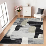 Garvee Tapis De Salon Motif Abstrait Moderne Poils Courts Antidérapant Lavable 120x170 cm Chambre Bureau - Gris