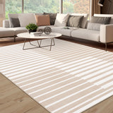 Garvee Teppich Wohnzimmer 200x290 Kurzflor Waschbar Rutschfest Polyester Flauschig Weich Beige Modern Minimalistisch - Beige