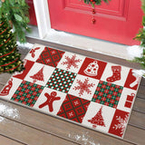 Garvee Alfombra Navideña Antideslizante Lavable Poliéster Lino 40x60cm Entrada Terraza - Cubo