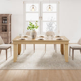 Garvee Mesa de Comedor de Granja para 6-8 Personas, MDF Natural, Estructura Robusta en V, Cocina y Salón, 180 × 90 × 76 cm, Color Natural - Color Natural