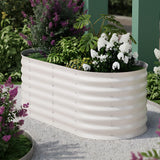 Garvee Kit de bancal elevado de metal galvanizado, para jardinería exterior, resistente a la oxidación, beige y verde, 46-61cm - Beige