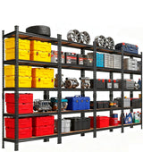 Garvee Estanterías de Almacenaje 5 Niveles Metal Ajustable 907 kg Alta Resistencia Acero SPCC Negro para Garaje Cocina Bodega 183 × 90 × 30 cm
