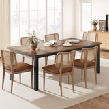 Garvee Mesa de Comedor Industrial para 6-8 Personas, Marco Metálico Resistente, 200 cm Rectangular, Vintage - Vintage