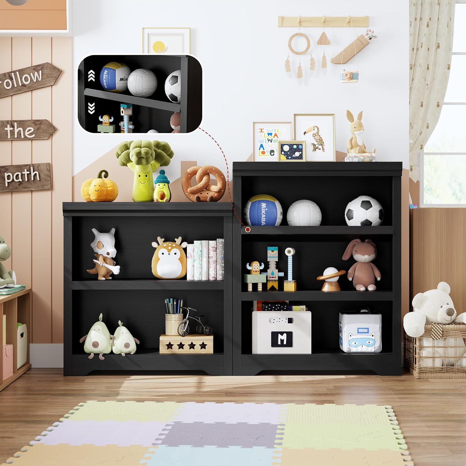 Garvee Estantería De Almacenamiento Ajustable Para Hogar Y Oficina, Diseño Clásico, Madera/MDF, Resistente, Color Natural