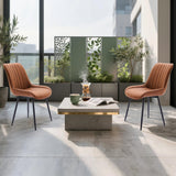 Garvee Sillas De Comedor Juego De 2, Modernas Con Respaldo Cómodo, Tapizadas En PU Impermeable, Patas Metálicas Estables, Para Cocina Y Sala, Negro - Marrón