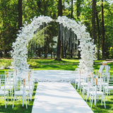 Garvee Arco de Jardín de Metal con Trepadero 2,99m x 2,19m, Resistente al Clima y a la Óxido, Base Cuadrada Robusta, Fácil Montaje, Decoración Exterior para Bodas y Fiestas - Blanco