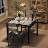Garvee Juego De Comedor Para 2 Personas Con Mesa De Madera MDF Y 2 Sillas Tapizadas, Protección De Esquinas, Cocina, Compacto, Fácil Montaje, Color Natural
