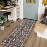 Garvee Alfombra Moderna de Pelo Fino Simulado Cordero, 100% Poliéster 1200gsm, Estampado Floral Estilo Feng Cai Dang Yang, Antideslizante Lavable Plegable, Rojo-Marrón, 80x150cm, para Sala y Cuarto Infantil - Marrón Rojizo