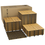 Garvee 33 Baldosas De Madera De Acacia Para Deck, Resistente Al Clima, Antideslizante, Uso Interior Y Exterior, Patio Y Balcón - Amarillo