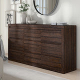 Garvee Cómoda Moderna De 9 Cajones Con Dispositivo Antivuelco Para Dormitorio Sala O Pasillo, Construcción De Madera Resistente, Base Completa, Manijas Ocultas, Color Sólido