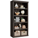 Garvee Estantería de libros Garvee de 5 niveles de madera, exhibición abierta para sala de estar, dormitorio, oficina, 80x32x172 cm - Roble Oscuro