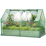 Garvee Huerto Elevado 72x36x12 con Cubierta Apex y Riego Integrado, Metal 0.6mm, Malla Anti-Insectos, Para Patios y Jardines, Verde - Blanco Crema