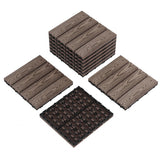 Garvee Set de 9 Baldosas de Suelo de Composite para Exterior 30x30 cm Suelo Encastrable de Madera Sintética Antideslizante para Terraza Jardín y Balcón Café - Café
