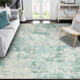 Garvee Alfombra Abstracta de 120x170 cm Lavable y Antideslizante de Terciopelo de Perlas para Pasillo Verde - Verde