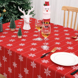 Garvee Mantel de Mesa con Patrón de Copos de Nieve, 100% Poliéster, Repelente a Manchas, Fácil de Cuidar, para Mesa de Comida, Decoración Festiva