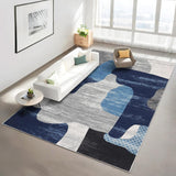 Garvee Tapis De Salon Motif Abstrait Moderne Poils Courts Antidérapant 200x290 cm Salon Bureau - Azul