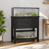 Garvee Soporte para Acuario 20-29 Galones con Estación de Carga, Capacidad 299 kg, Puertas Magnéticas, Diseño Antivuelco, Negro, 80×40×78 cm