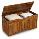 Garvee Baúl Organizador de Juguetes con Asa en U y Fácil Montaje para Padres en Habitación Infantil 100cm Madera - Marrón