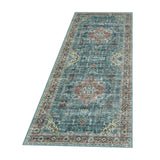 Garvee Tappeto Vintage Floreale Anticato Antiscivolo Lavabile Poliestere 60 x 230 cm Verde-Marrone Per Soggiorno E Camera - Verde & Marrón
