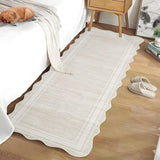 Garvee Alfombra Runner Lavable 2x6 Moderna con Bordes Ondulados Antideslizante Poliéster Suave para Cocina y Entrada Minimalista - Beige