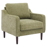 Garvee Silla de Acento Moderna de Mediados de Siglo con Respaldo Alto Curvo y Brazos en Tela de Lino de 76 cm de Ancho para Sala y Oficina Verde - Lino & Verde