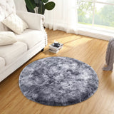 Garvee Alfombra Redonda Peluda 80 cm para Niños, Ultra Suave y Esponjosa, Terciopelo Aterciopelado, Antideslizante, Gris Teñido, Dormitorio y Sala de Juegos - Gris