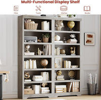 Garvee Estantería de 6 niveles alta ajustable, MDF resistente, gris, para hogar y oficina, 191cm